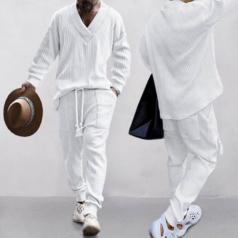 💥Arrived Today💥Men's 2-Piece V-Neck Baggy Sweatshirt & Joggers Set