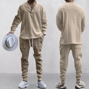 💥Arrived Today💥Men's 2-Piece V-Neck Baggy Sweatshirt & Joggers Set