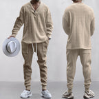 Men's Knitted 2-Piece Set - Sweatshirt & Joggers