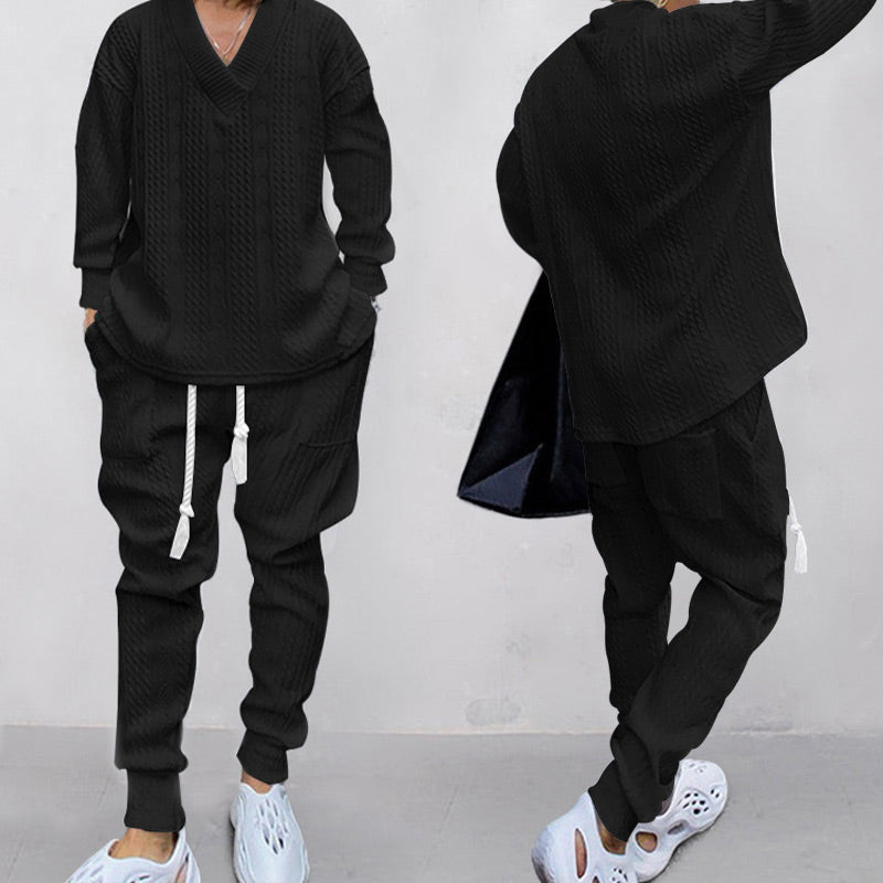 💥Arrived Today💥Men's 2-Piece V-Neck Baggy Sweatshirt & Joggers Set
