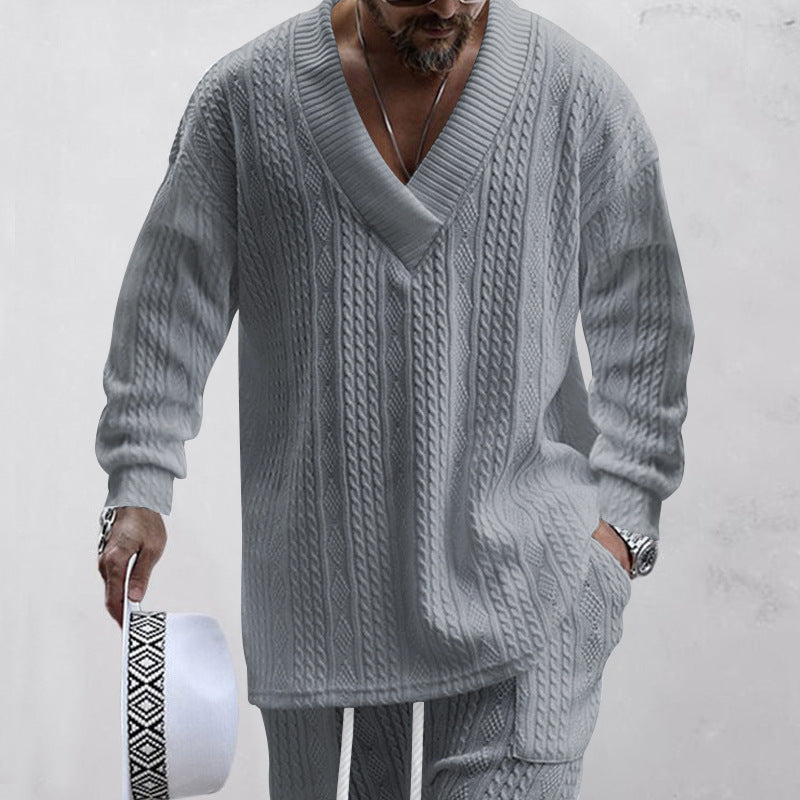 💥Arrived Today💥Men's 2-Piece V-Neck Baggy Sweatshirt & Joggers Set