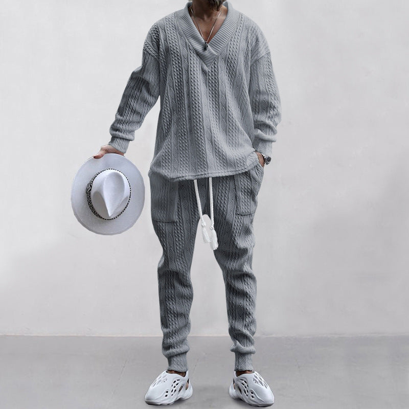💥Arrived Today💥Men's 2-Piece V-Neck Baggy Sweatshirt & Joggers Set
