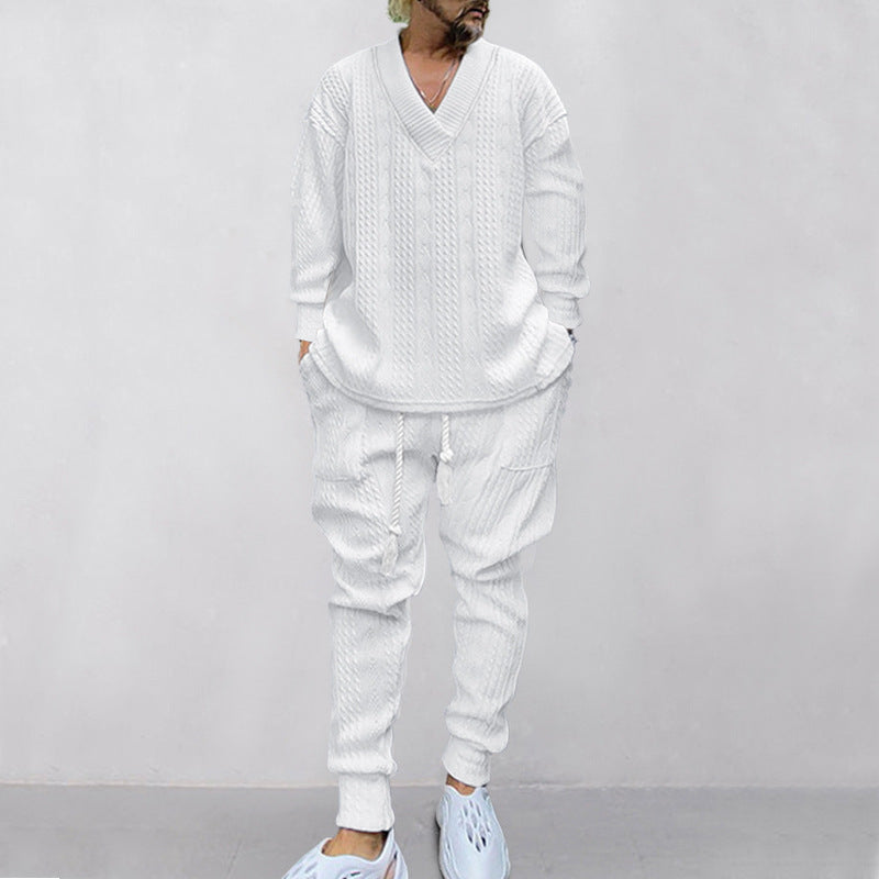💥Arrived Today💥Men's 2-Piece V-Neck Baggy Sweatshirt & Joggers Set