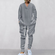 💥Arrived Today💥Men's 2-Piece V-Neck Baggy Sweatshirt & Joggers Set