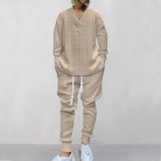💥Arrived Today💥Men's 2-Piece V-Neck Baggy Sweatshirt & Joggers Set