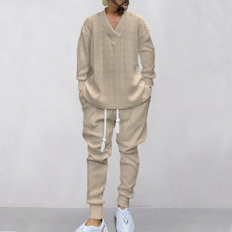 💥Arrived Today💥Men's 2-Piece V-Neck Baggy Sweatshirt & Joggers Set