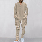 Men's Knitted 2-Piece Set - Sweatshirt & Joggers