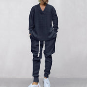 💥Arrived Today💥Men's 2-Piece V-Neck Baggy Sweatshirt & Joggers Set