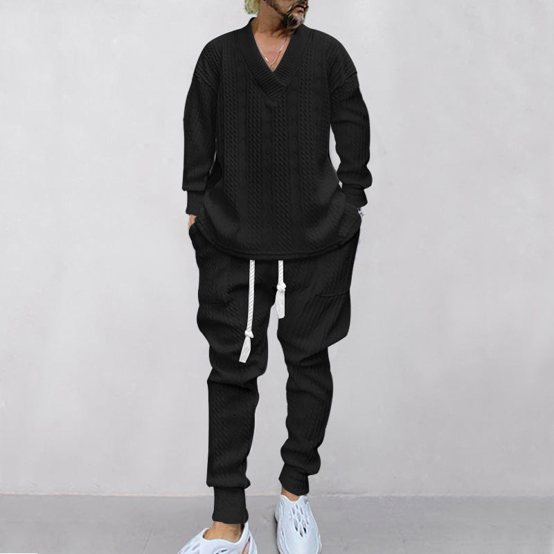 💥Arrived Today💥Men's 2-Piece V-Neck Baggy Sweatshirt & Joggers Set