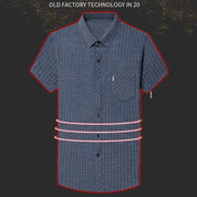 🔥2025 New Arrival🔥Men's Classic Striped Short Sleeve Button-Up Shirt