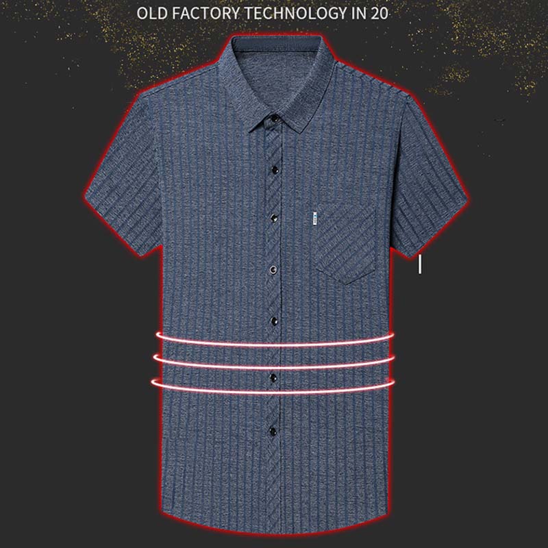 🔥2025 New Arrival🔥Men's Classic Striped Short Sleeve Button-Up Shirt