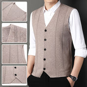 🌟Business Style🌟Men's Fashion Knitted Button Wool Sweater Vest