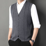 🌟Business Style🌟Men's Fashion Knitted Button Wool Sweater Vest