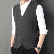 🌟Business Style🌟Men's Fashion Knitted Button Wool Sweater Vest