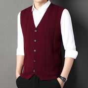 🌟Business Style🌟Men's Fashion Knitted Button Wool Sweater Vest