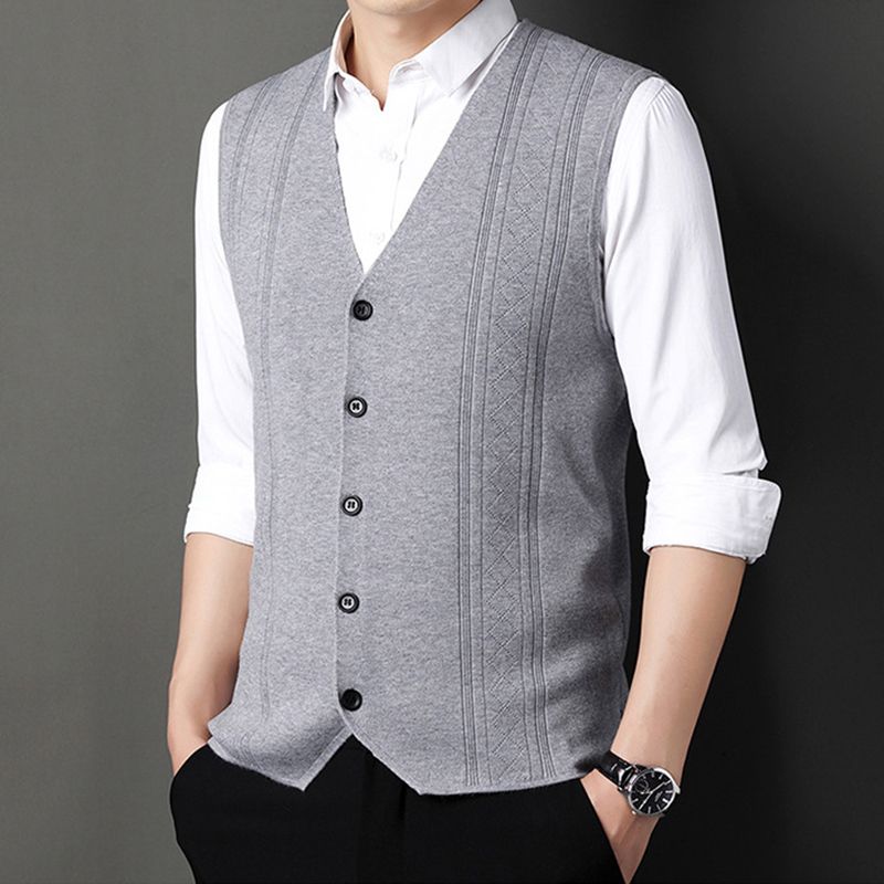 🌟Business Style🌟Men's Fashion Knitted Button Wool Sweater Vest