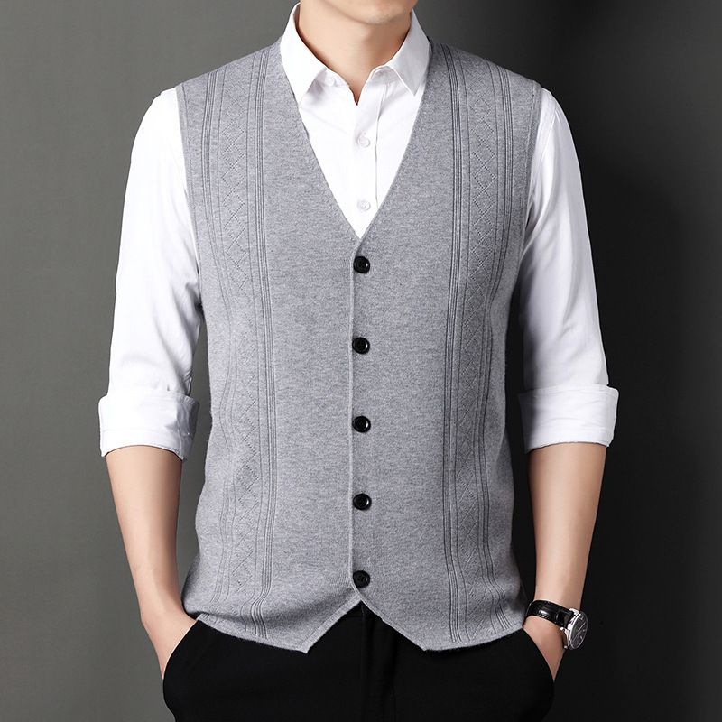 🌟Business Style🌟Men's Fashion Knitted Button Wool Sweater Vest