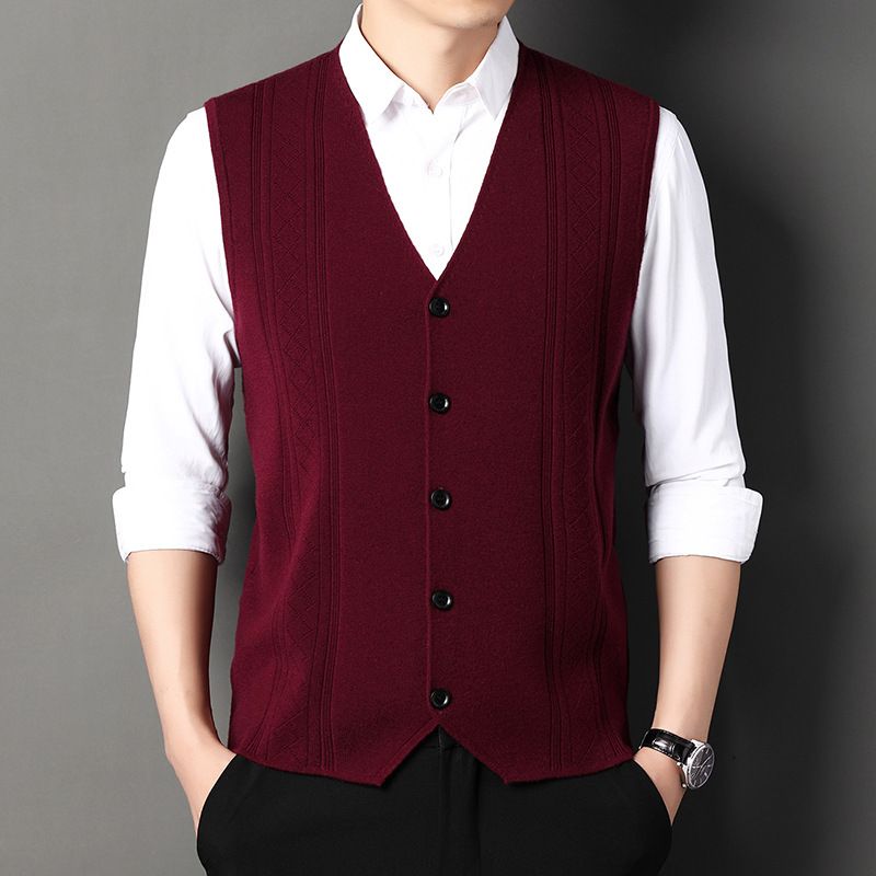 🌟Business Style🌟Men's Fashion Knitted Button Wool Sweater Vest