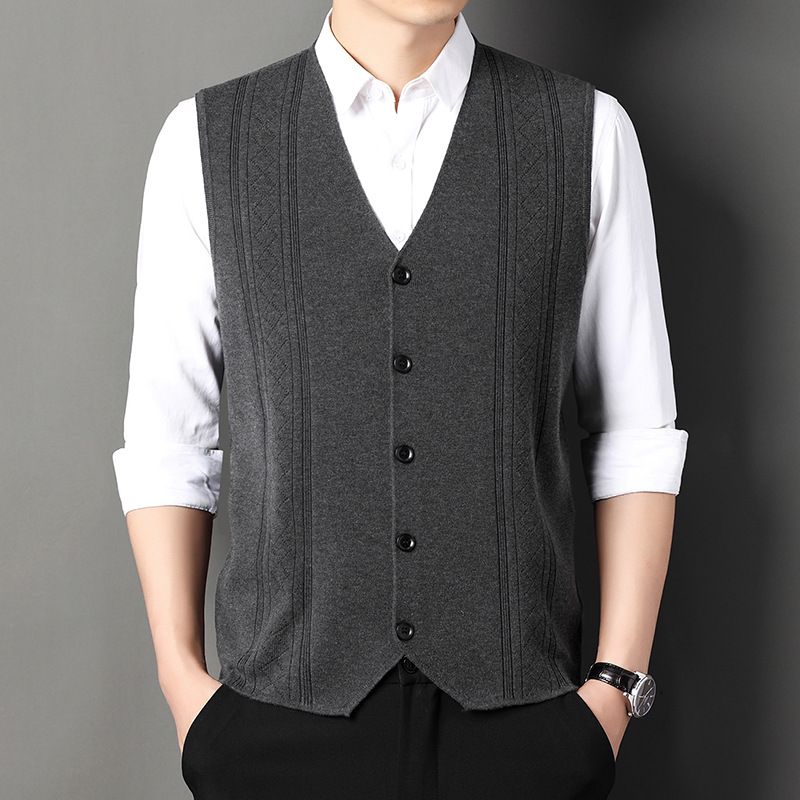 🌟Business Style🌟Men's Fashion Knitted Button Wool Sweater Vest