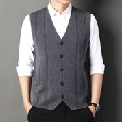🌟Business Style🌟Men's Fashion Knitted Button Wool Sweater Vest