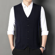 🌟Business Style🌟Men's Fashion Knitted Button Wool Sweater Vest