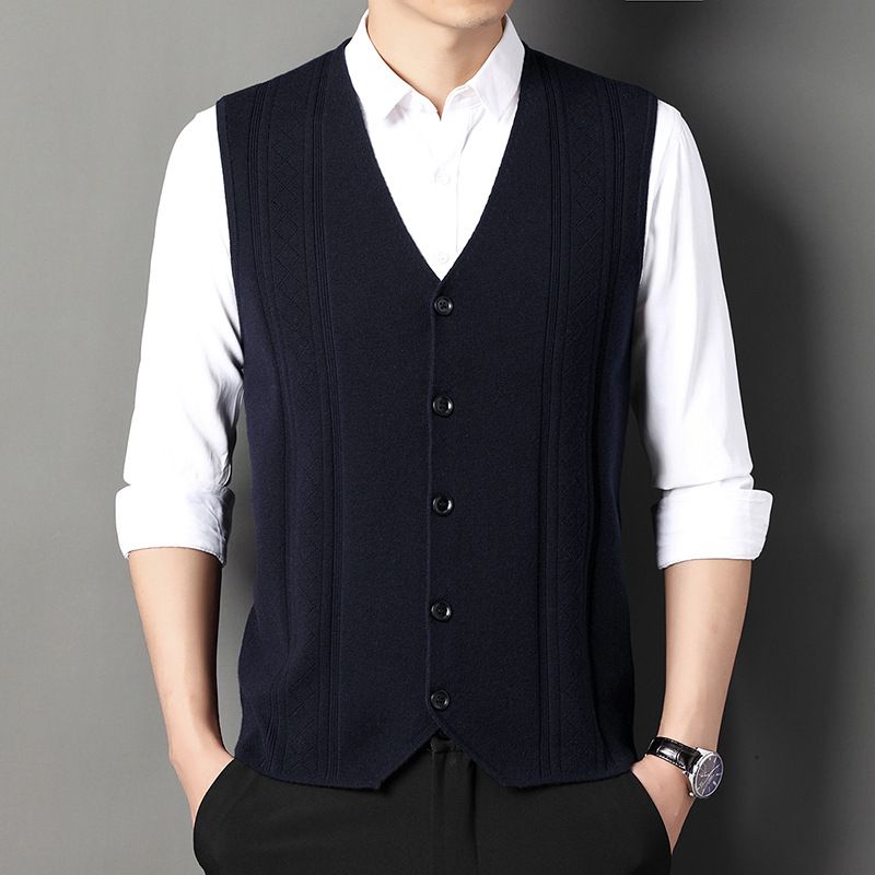 🌟Business Style🌟Men's Fashion Knitted Button Wool Sweater Vest