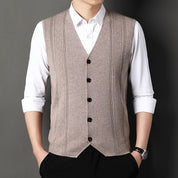 🌟Business Style🌟Men's Fashion Knitted Button Wool Sweater Vest