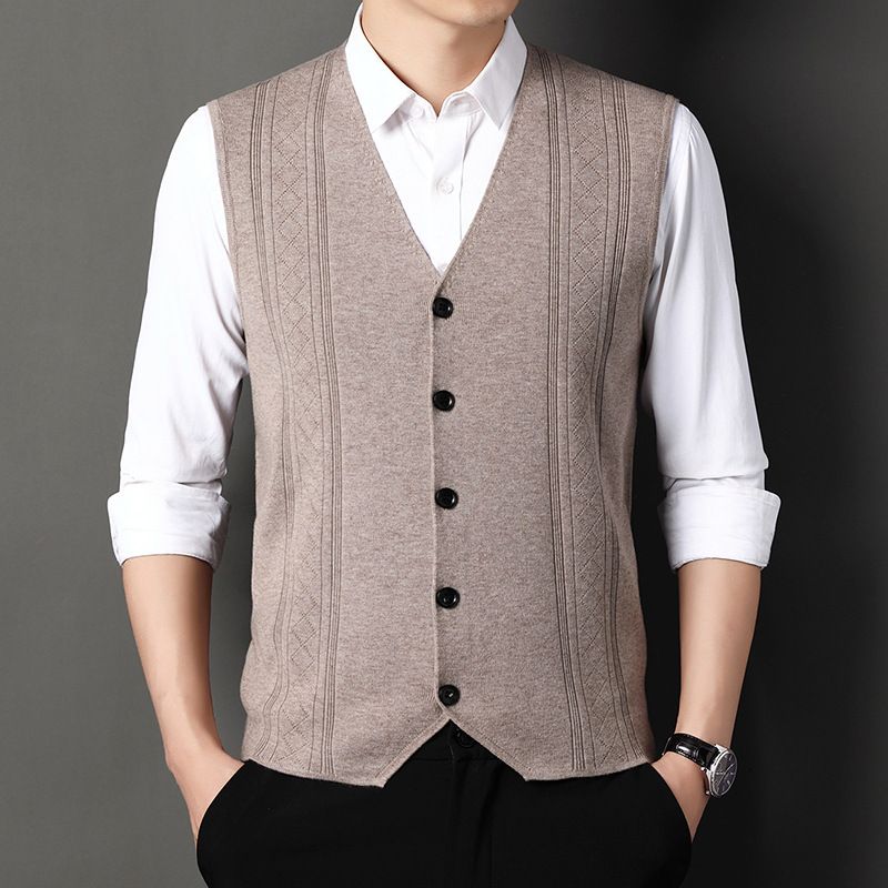 🌟Business Style🌟Men's Fashion Knitted Button Wool Sweater Vest
