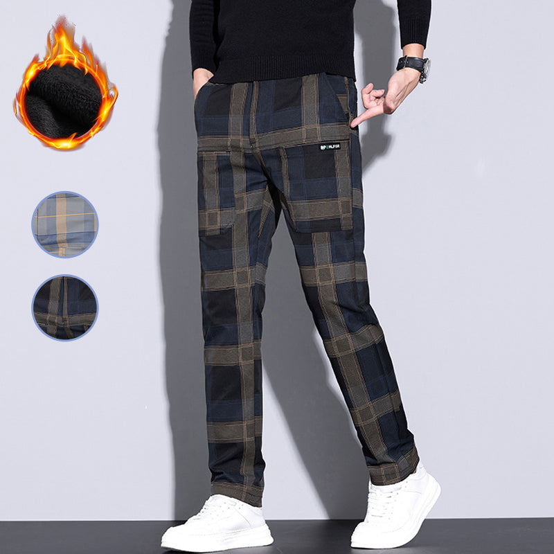 🌟Men's Multi-Pocket Plaid Casual Pants👖