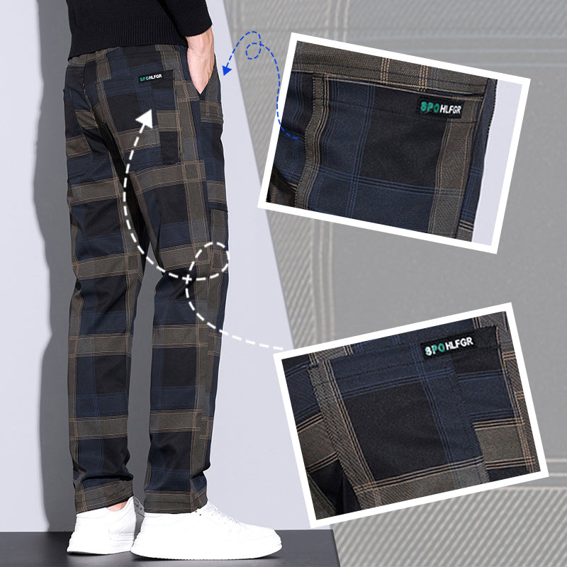🌟Men's Multi-Pocket Plaid Casual Pants👖