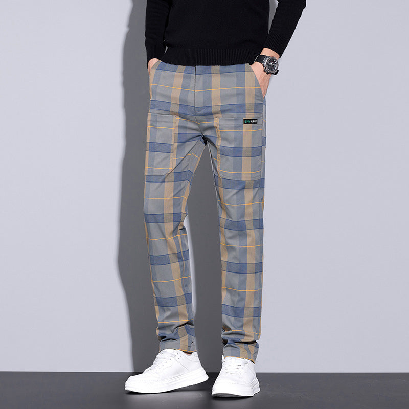 🌟Men's Multi-Pocket Plaid Casual Pants👖
