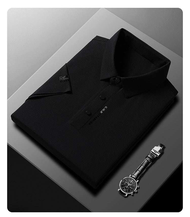 🎁👔 50% OFF NOW! Men's Ice Silk Cuffs and Chest Dual Graphic Short Sleeve🔥🔥