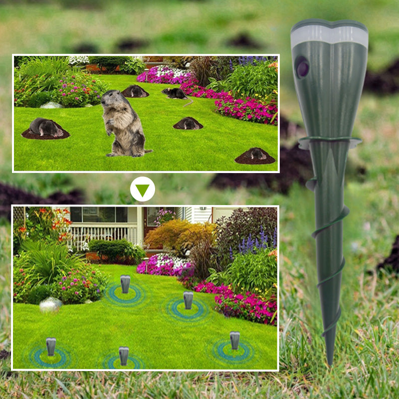 🌸Spring Sale ☘️Outdoors Solar Powered Waterproof Screw Mole Repellent