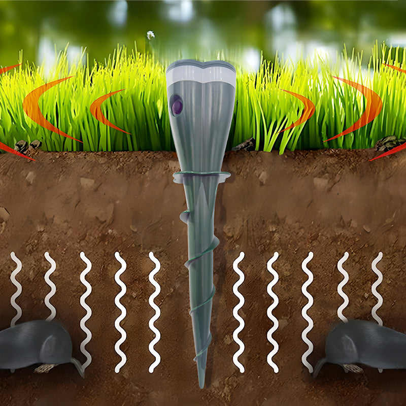 🌸Spring Sale ☘️Outdoors Solar Powered Waterproof Screw Mole Repellent