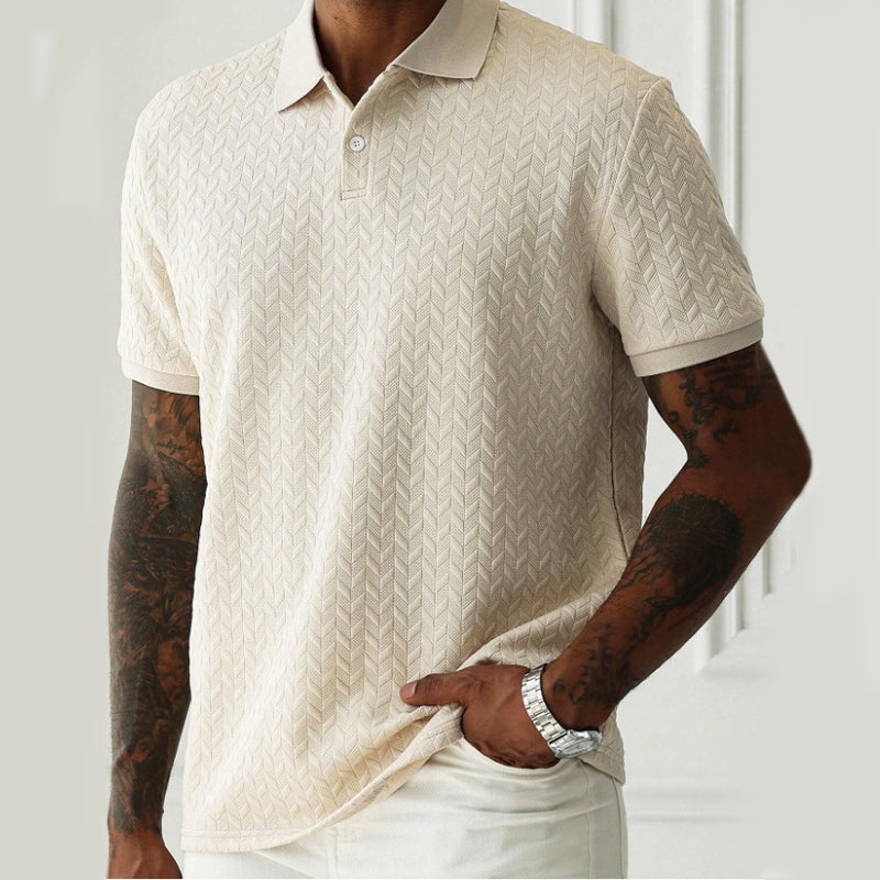 💨Men's Wheat Fringe Textured Lapel T-Shirt👕