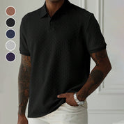 💨Men's Wheat Fringe Textured Lapel T-Shirt👕