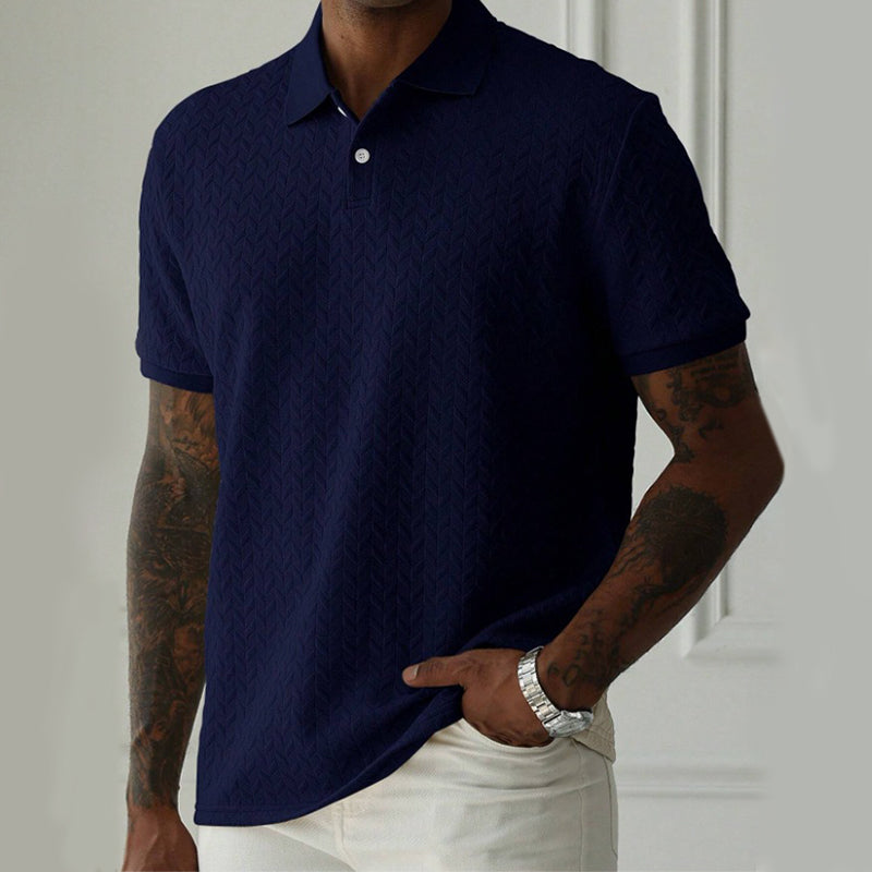 💨Men's Wheat Fringe Textured Lapel T-Shirt👕