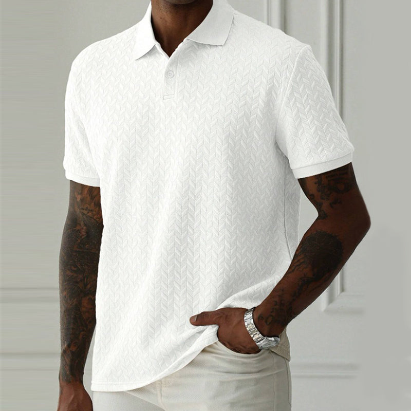 💨Men's Wheat Fringe Textured Lapel T-Shirt👕