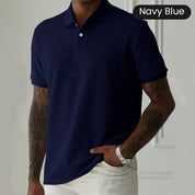 💨Men's Wheat Fringe Textured Lapel T-Shirt👕