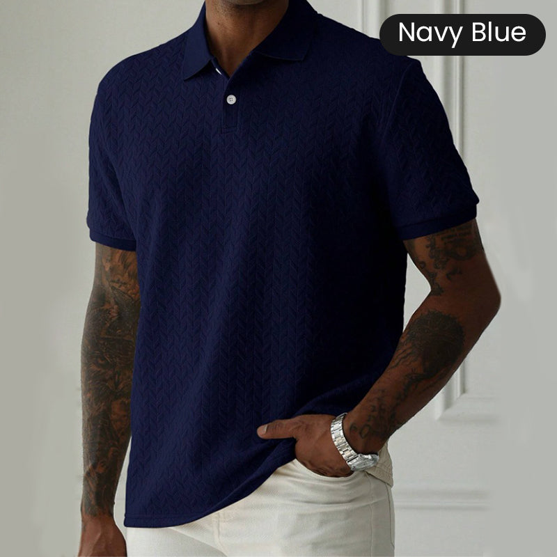 💨Men's Wheat Fringe Textured Lapel T-Shirt👕