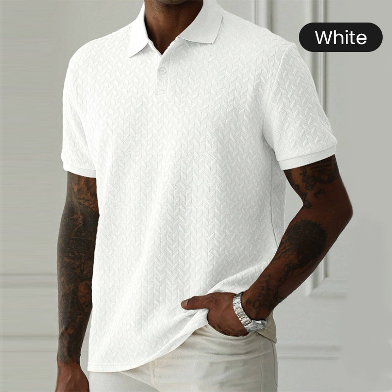 💨Men's Wheat Fringe Textured Lapel T-Shirt👕