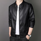 Men's Fire-Resistant Windproof Leather Motorcycle Jacket