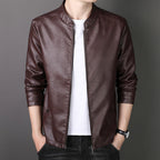 Men's Fire-Resistant Windproof Leather Motorcycle Jacket