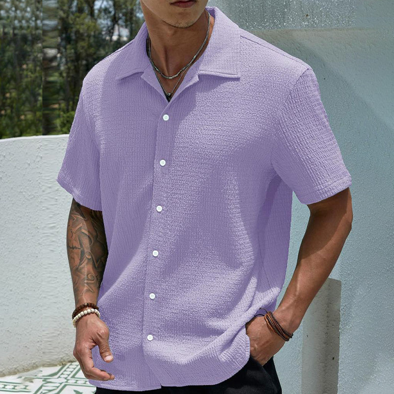 🔥Summer Hot Sale🔥Men's Textured Button Front Shirt