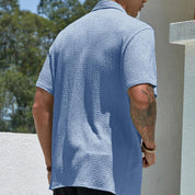 🔥Summer Hot Sale🔥Men's Textured Button Front Shirt