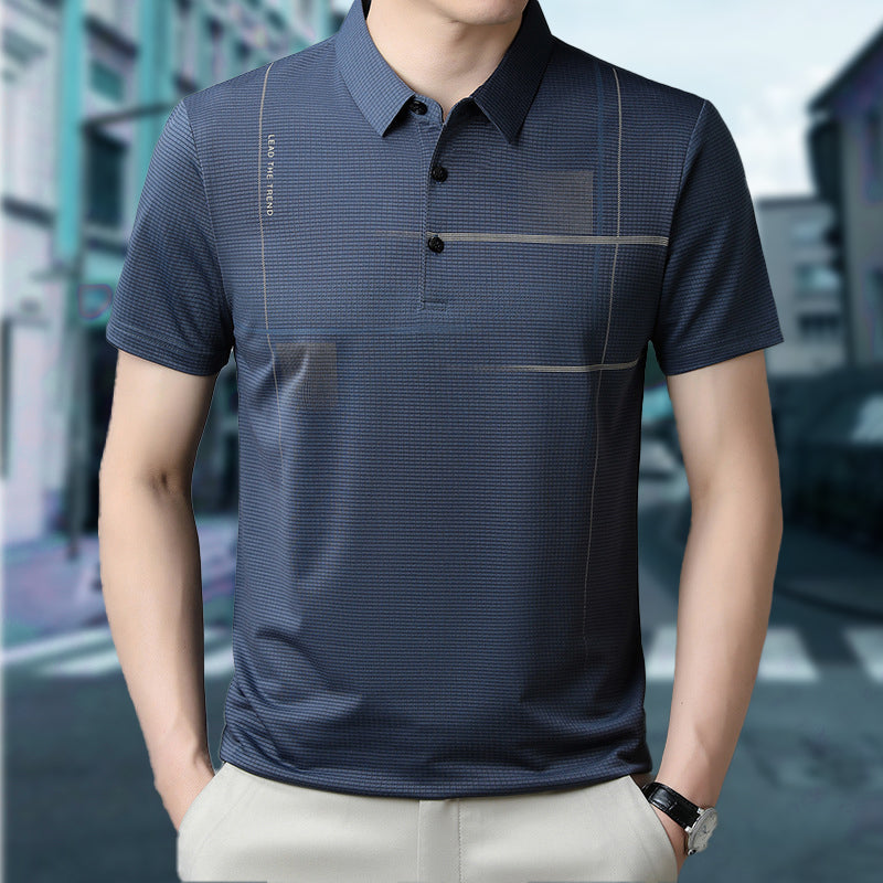 💥Men's Loose Cool Breathable Lapel T-Shirt
