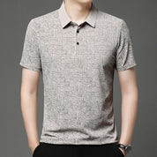 👑Men's Fashion Cooling Breathable Printed Lapel T-Shirt
