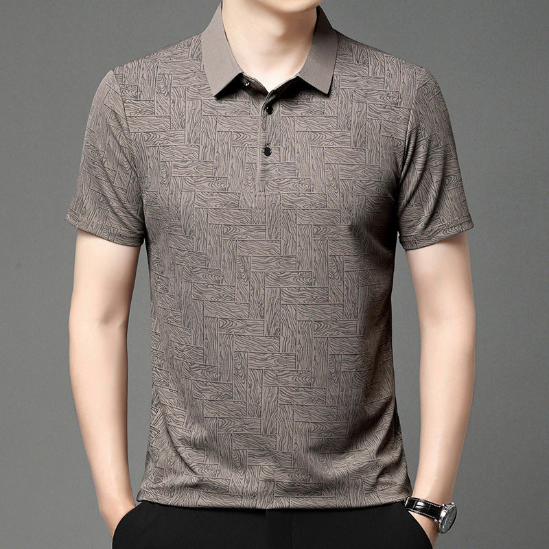 👑Men's Fashion Cooling Breathable Printed Lapel T-Shirt