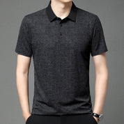 👑Men's Fashion Cooling Breathable Printed Lapel T-Shirt