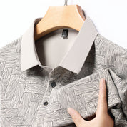 👑Men's Fashion Cooling Breathable Printed Lapel T-Shirt